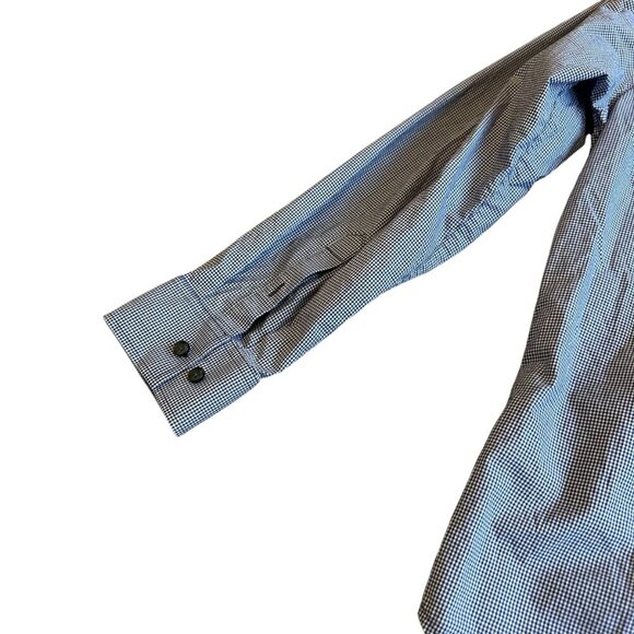 Theory Purple Check Button-Down Dress Shirt Classic 100% Cotton Size Large Men's - Picture 6 of 10